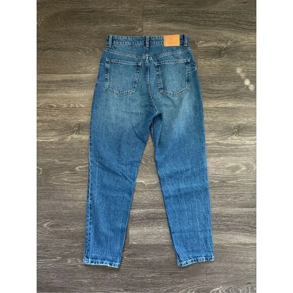 Bershka Denim Medium Wash Mom Jeans Size USA 06 - Picture 2 of 5